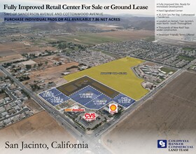 SWC S Sanderson Ave & Cottonwood Ave, San Jacinto, CA - aerial  map view