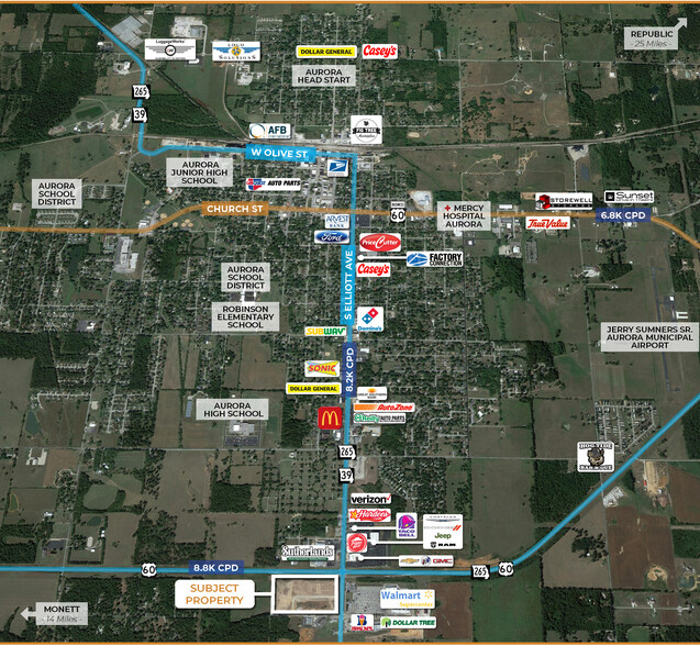 U.S. Route 60, Aurora, MO for sale - Aerial - Image 1 of 1