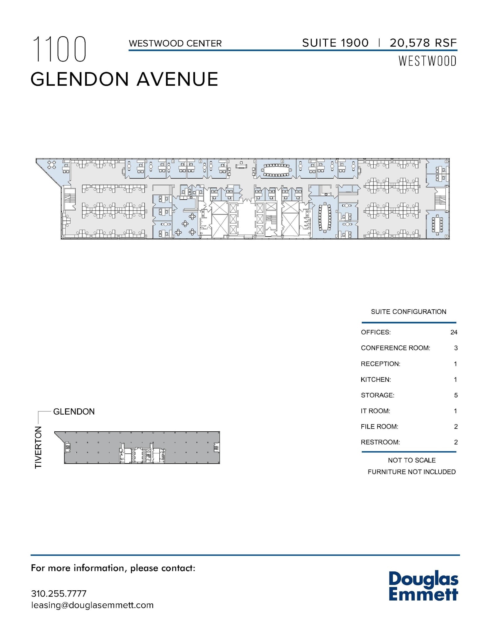 1100 Glendon Ave, Los Angeles, CA to rent Floor Plan- Image 1 of 1