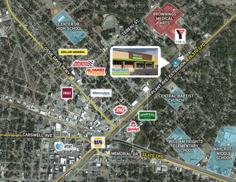 Walmart Market, Waycross, GA for sale - Aerial - Image 2 of 12