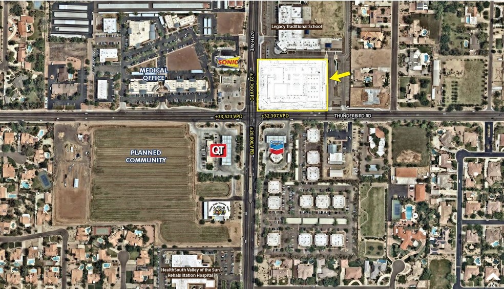 SWC 67th & Thunderbird Rd, Glendale, AZ for rent - Aerial - Image 2 of 4