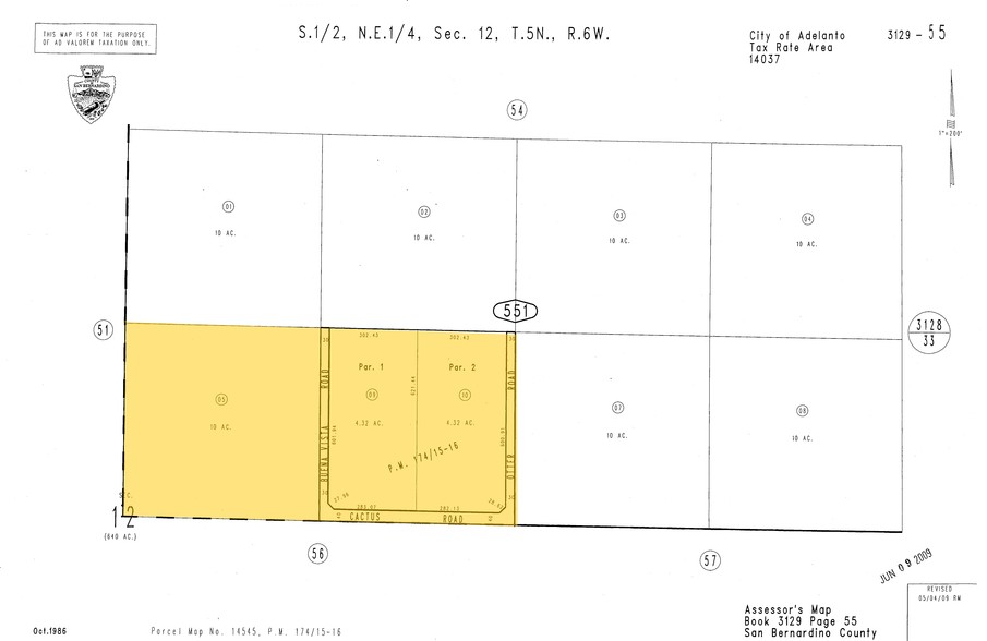 NE Beaver Rd & Cactus Rd, Adelanto, CA for sale - Plat Map - Image 1 of 1