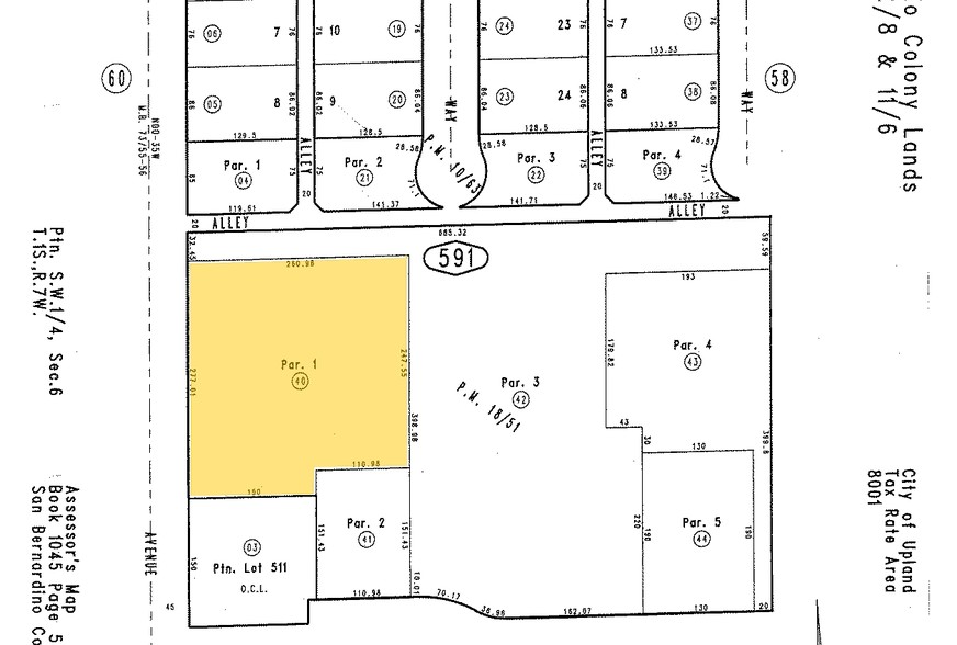 711-785 W Foothill Blvd, Upland, CA for rent - Plat Map - Image 2 of 5