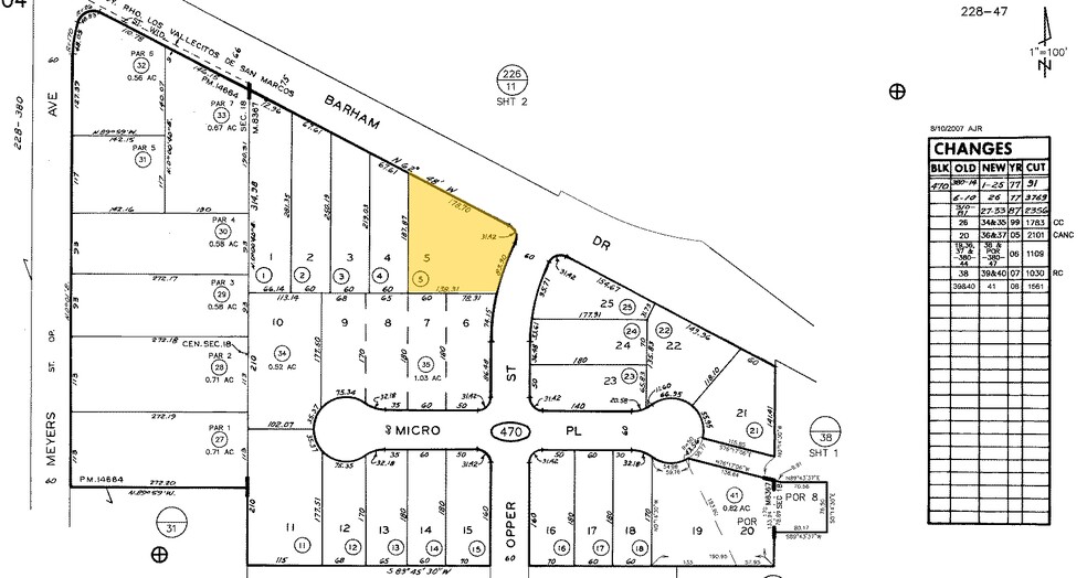 2225 Barham Dr, Escondido, CA for rent - Plat Map - Image 2 of 6