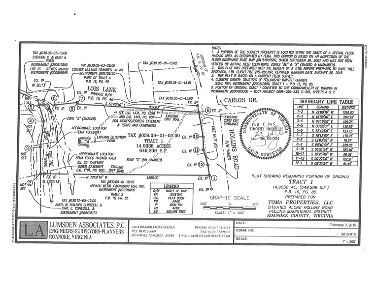 Hollins Rd, Roanoke, VA for sale - Plat Map - Image 3 of 3