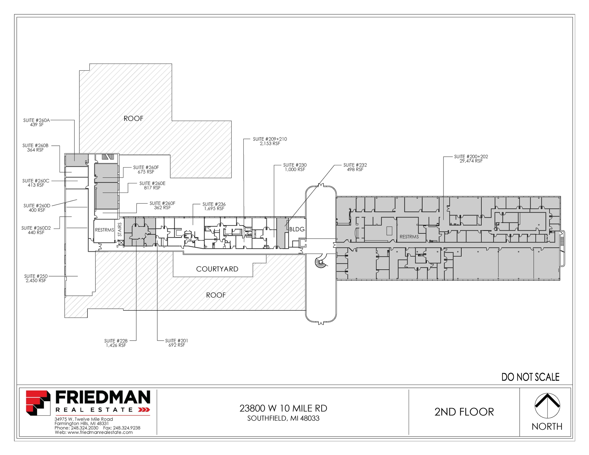 23800 W 10 Mile Rd, Southfield, MI to rent Floor Plan- Image 1 of 2