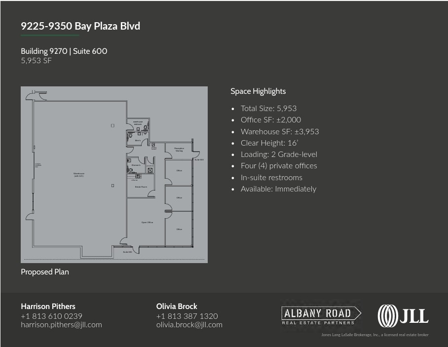 9280 Bay Plaza Blvd, Tampa, FL to rent Floor Plan- Image 1 of 1
