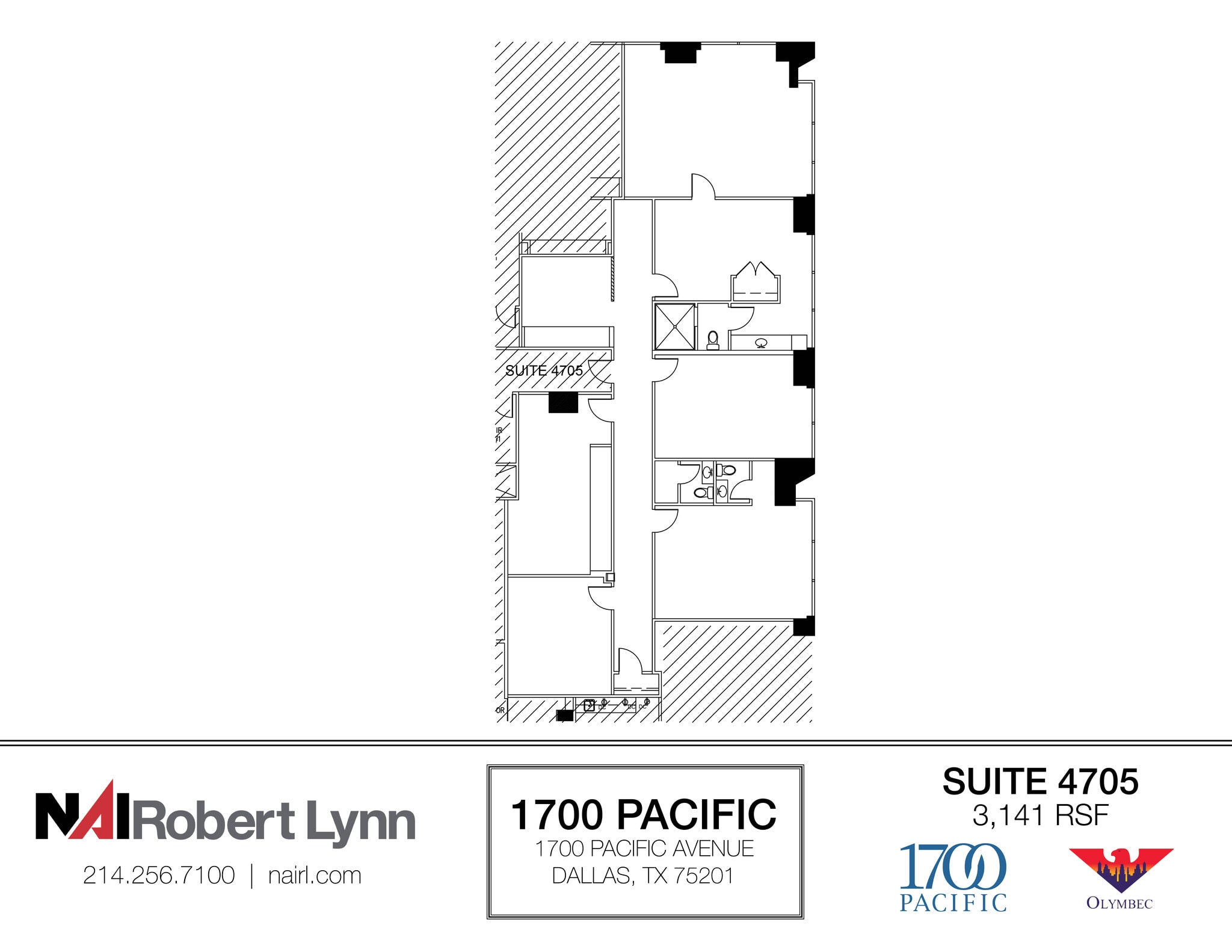 1700 Pacific Ave, Dallas, TX to rent Floor Plan- Image 1 of 2