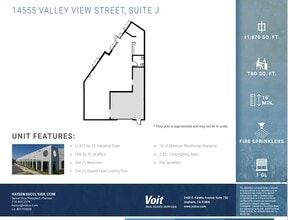 14525 Valley View Ave, Santa Fe Springs, CA to rent Floor Plan- Image 1 of 1