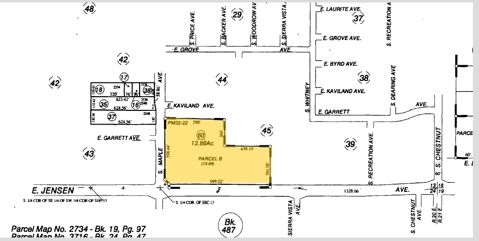 E  Jensen and  S Maple Ave, Fresno, CA for rent - Plat Map - Image 2 of 2