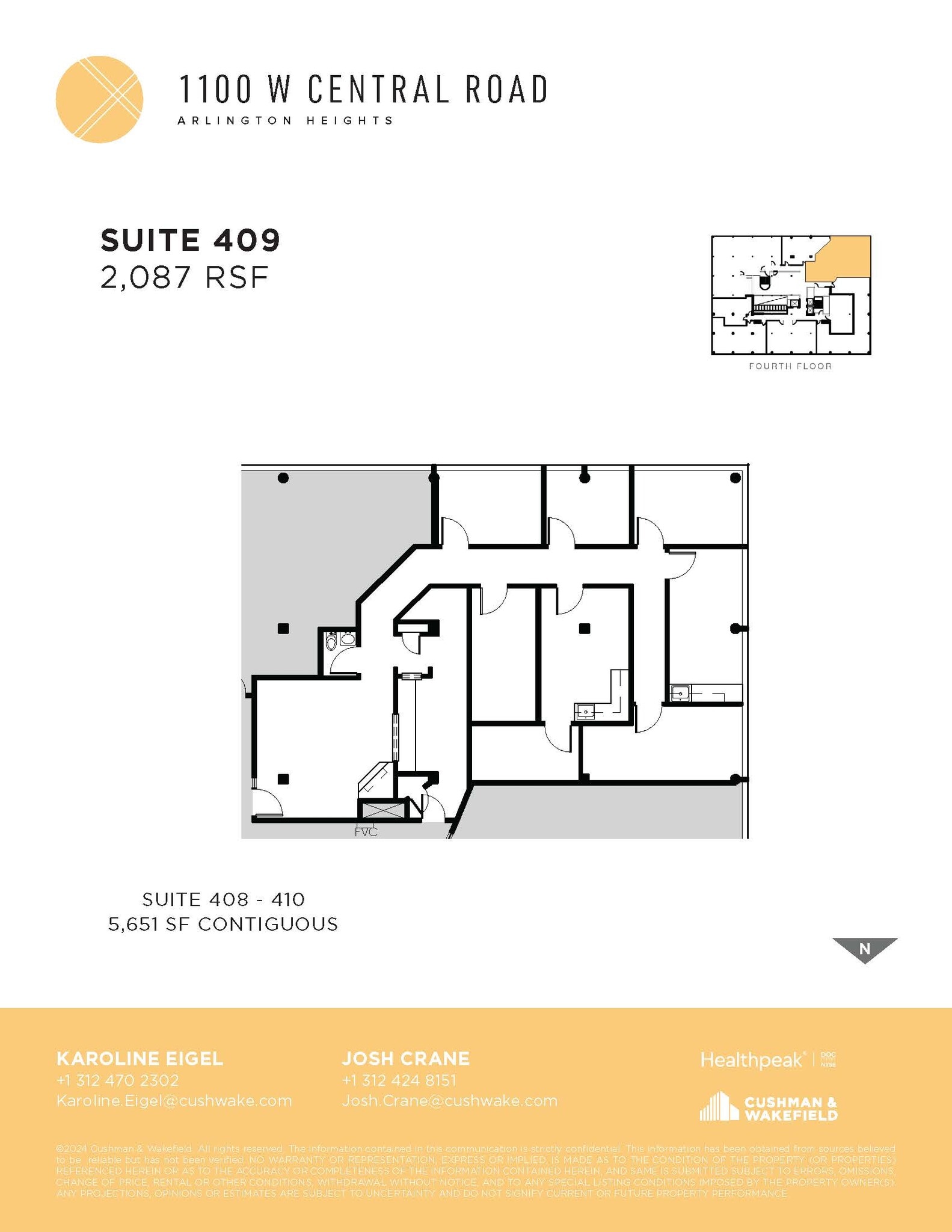 1100 W Central Rd, Arlington Heights, IL to rent Floor Plan- Image 1 of 2