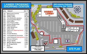 655 Atlanta Hwy, Cumming, GA for rent Site Plan- Image 1 of 1