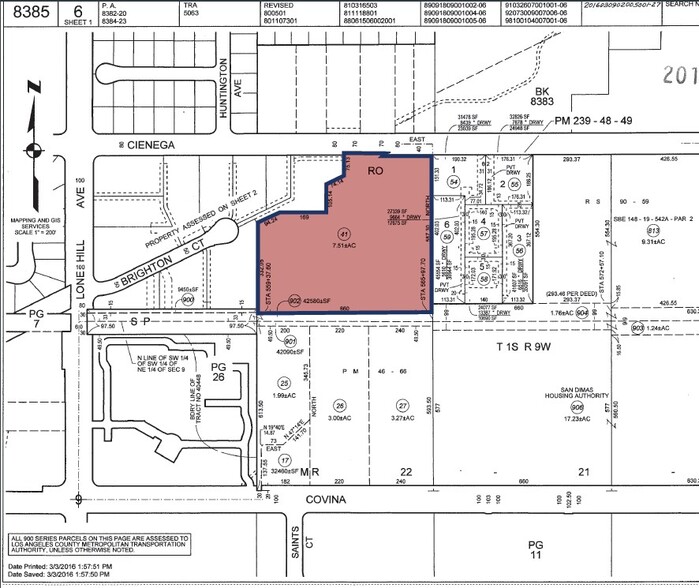 914 W Cienega Ave, San Dimas, CA for sale - Plat Map - Image 2 of 2