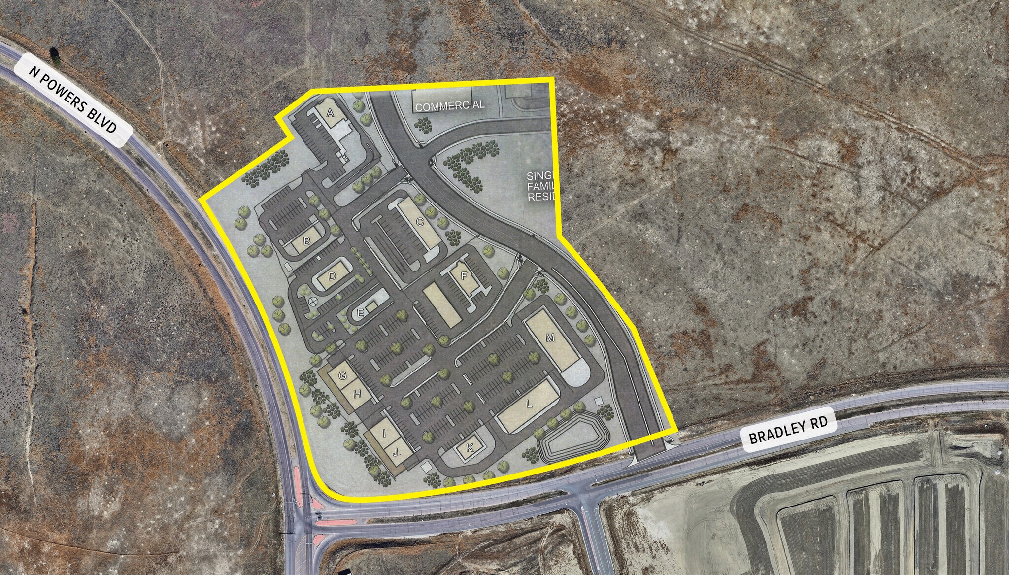 NEC of Powers Blvd & Bradley Rd, Colorado Springs, CO to rent Building Photo- Image 1 of 2