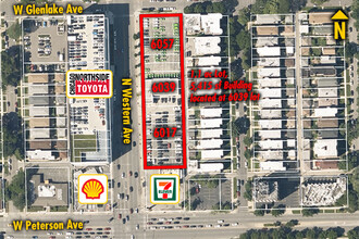 6017-6057 N Western Ave, Chicago, IL - aerial  map view - Image1