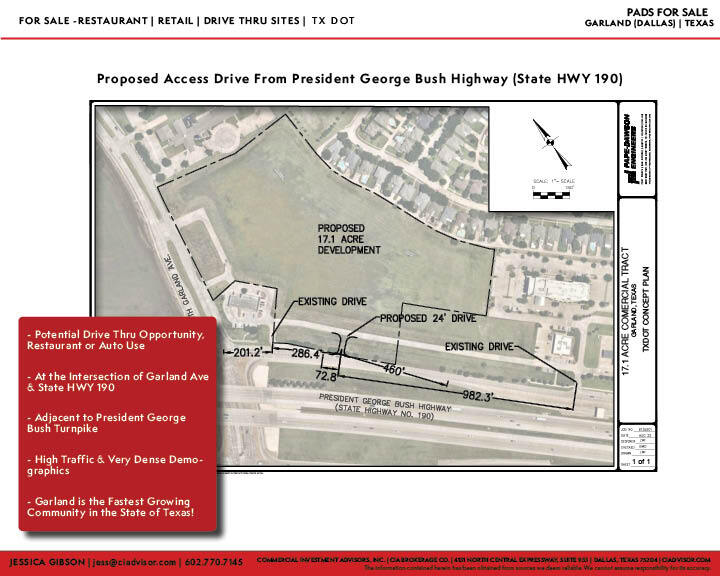 SH 190 and N. Garland Ave., Garland 75040 PAD SITES FOR SALE