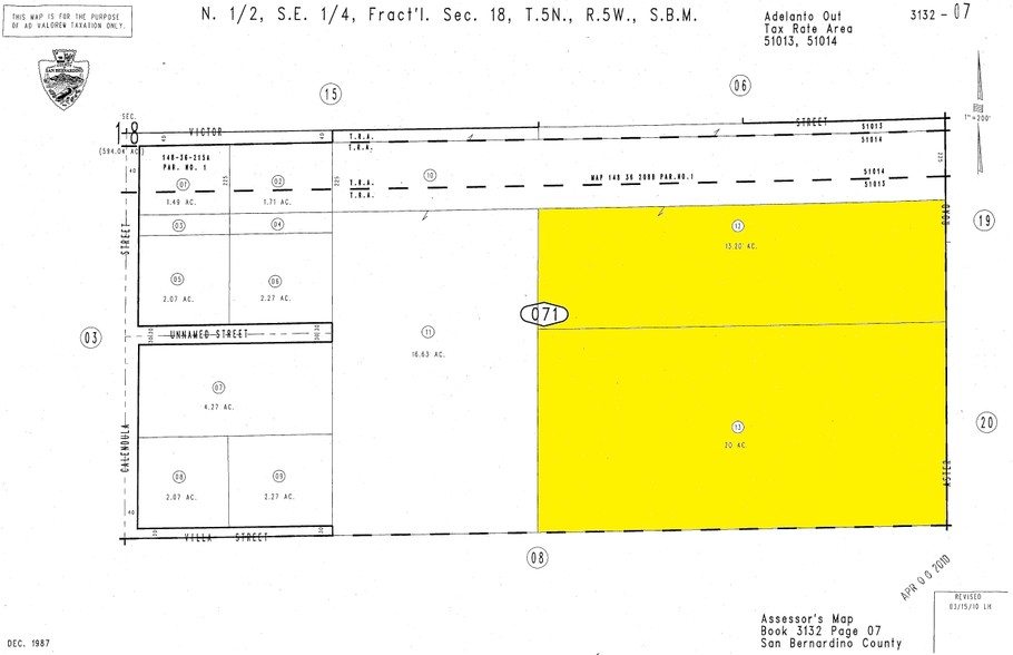 Aster Rd & Villa St, Adelanto, CA for sale - Plat Map - Image 2 of 3