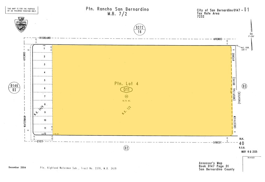 401 E Highland Ave, San Bernardino, CA for rent - Plat Map - Image 2 of 5