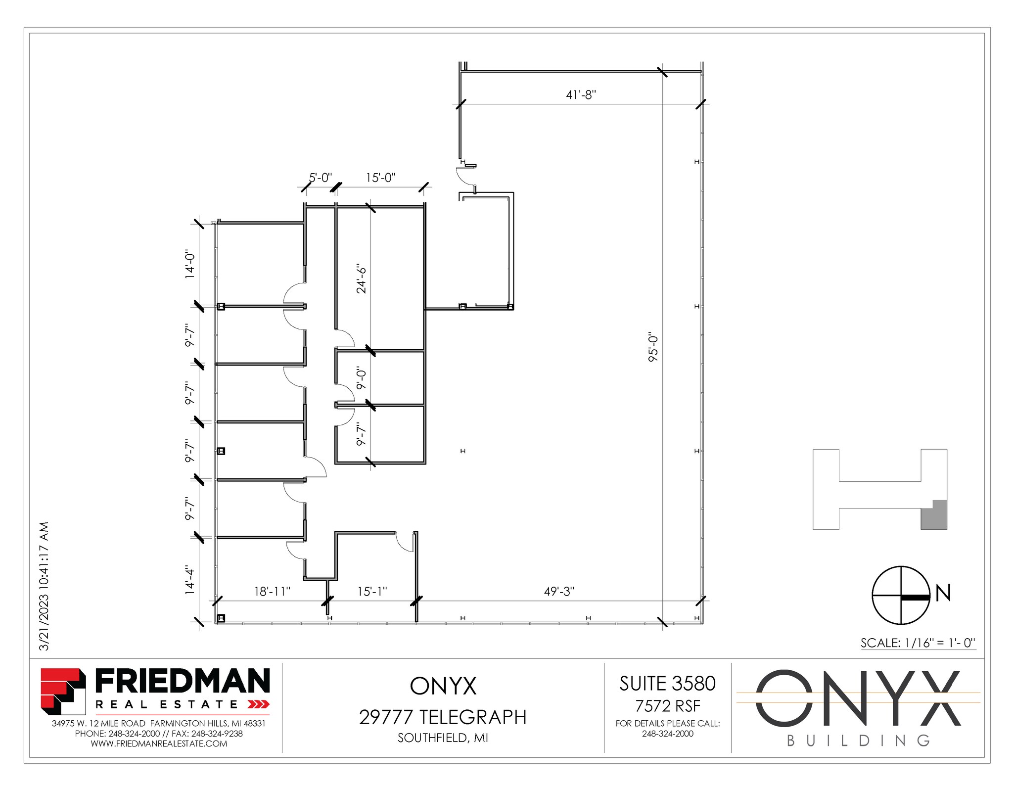 29777 Telegraph Rd, Southfield, MI to rent Floor Plan- Image 1 of 2