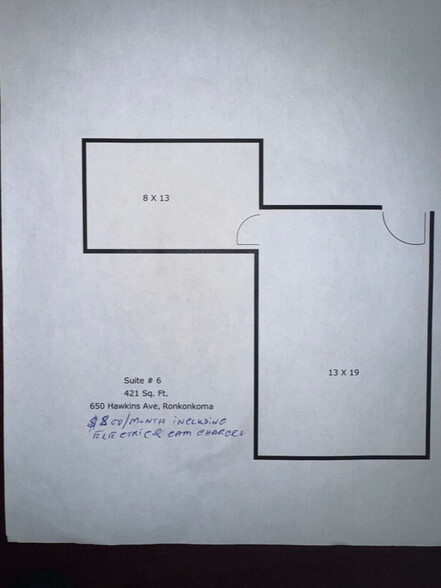 650 Hawkins Ave, Ronkonkoma, NY for rent - Floor Plan - Image 2 of 4