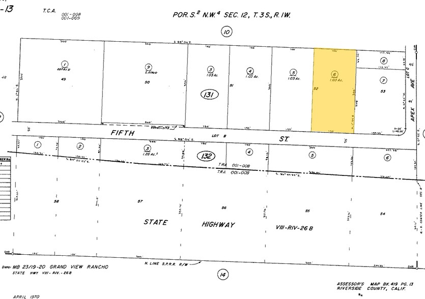 5681-•	5641 Joshua Palmer, Banning, CA for sale - Plat Map - Image 2 of 2