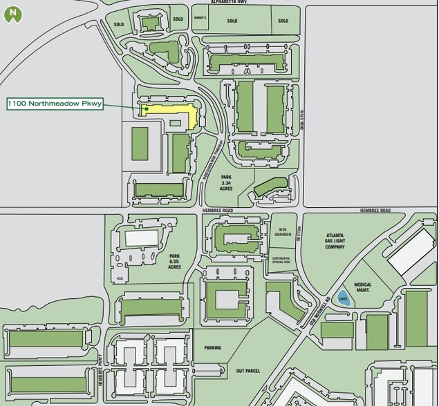 1100 Northmeadow Pky, Roswell, GA for rent - Site Plan - Image 2 of 3