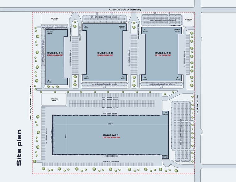 SWC Avenue 320 Plaza Dr, Visalia, CA for rent - Site Plan - Image 2 of 2