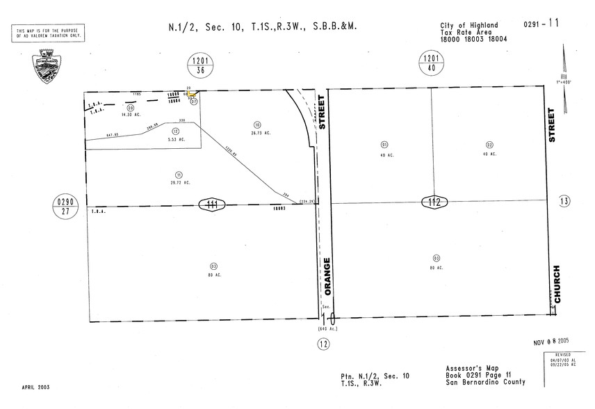 Greenspot Rd, Highland, CA for sale - Plat Map - Image 2 of 4