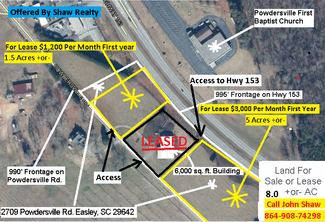 More details for 2709 Powdersville rd, Easley, SC - Land for Rent