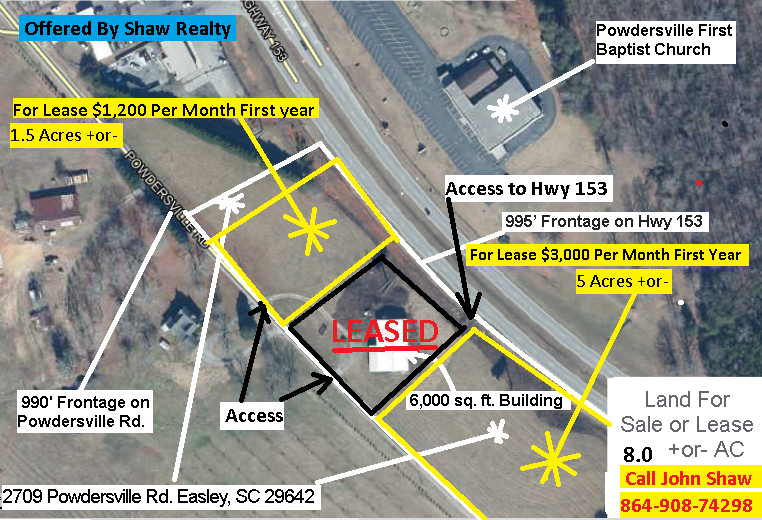 2709 Powdersville rd, Easley, SC for rent Building Photo- Image 1 of 7