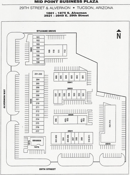 1801 S Alvernon Way, Tucson, AZ for rent - Site Plan - Image 2 of 7