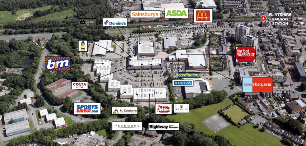 A1-F2 Holywell Rd, Flint to rent - Aerial - Image 2 of 2