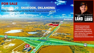 69 Acres 3200 Highway 20, Skiatook, OK for sale Aerial- Image 1 of 8