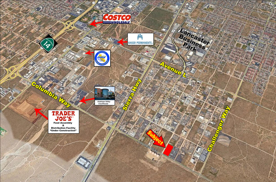 NEC of Columbia Way and 6th St Esast, Lancaster, CA for rent - Aerial - Image 2 of 3