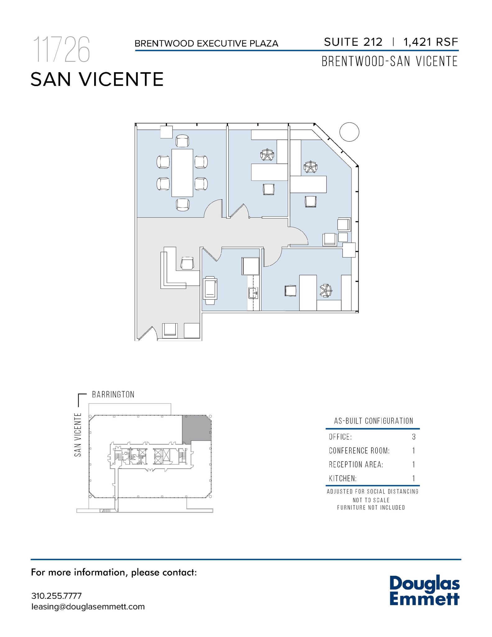 11726 San Vicente Blvd, Los Angeles, CA for rent Floor Plan- Image 1 of 1