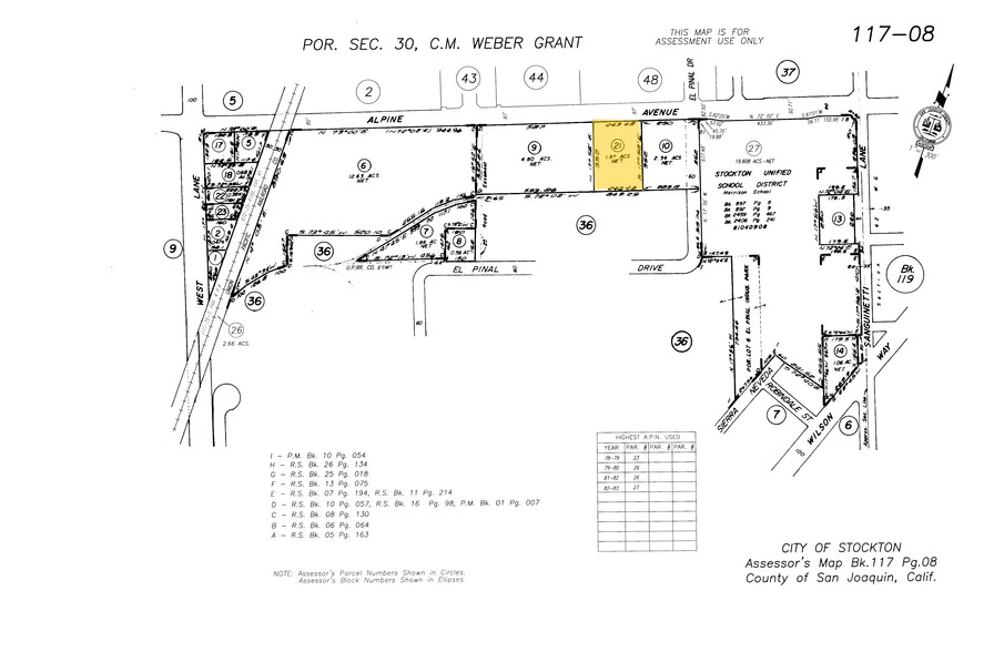 1822 E Alpine Ave, Stockton, CA for rent - Plat Map - Image 2 of 3