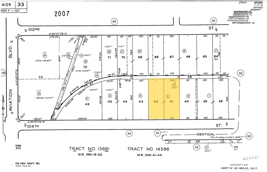 5431 W 104th St, Los Angeles, CA for rent - Plat Map - Image 3 of 8