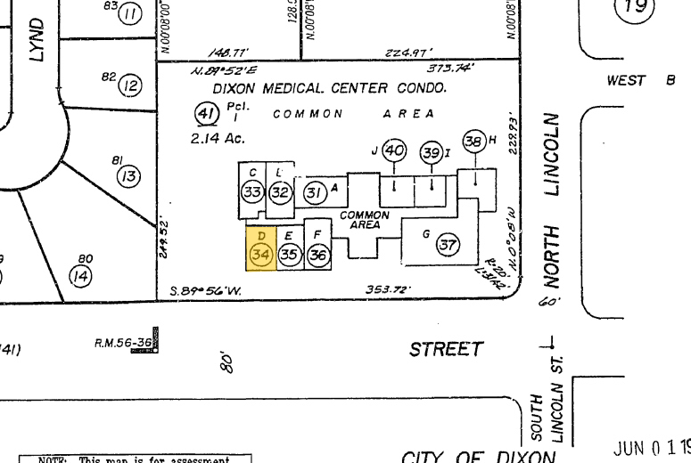 125 N Lincoln St, Dixon, CA for rent - Plat Map - Image 2 of 12