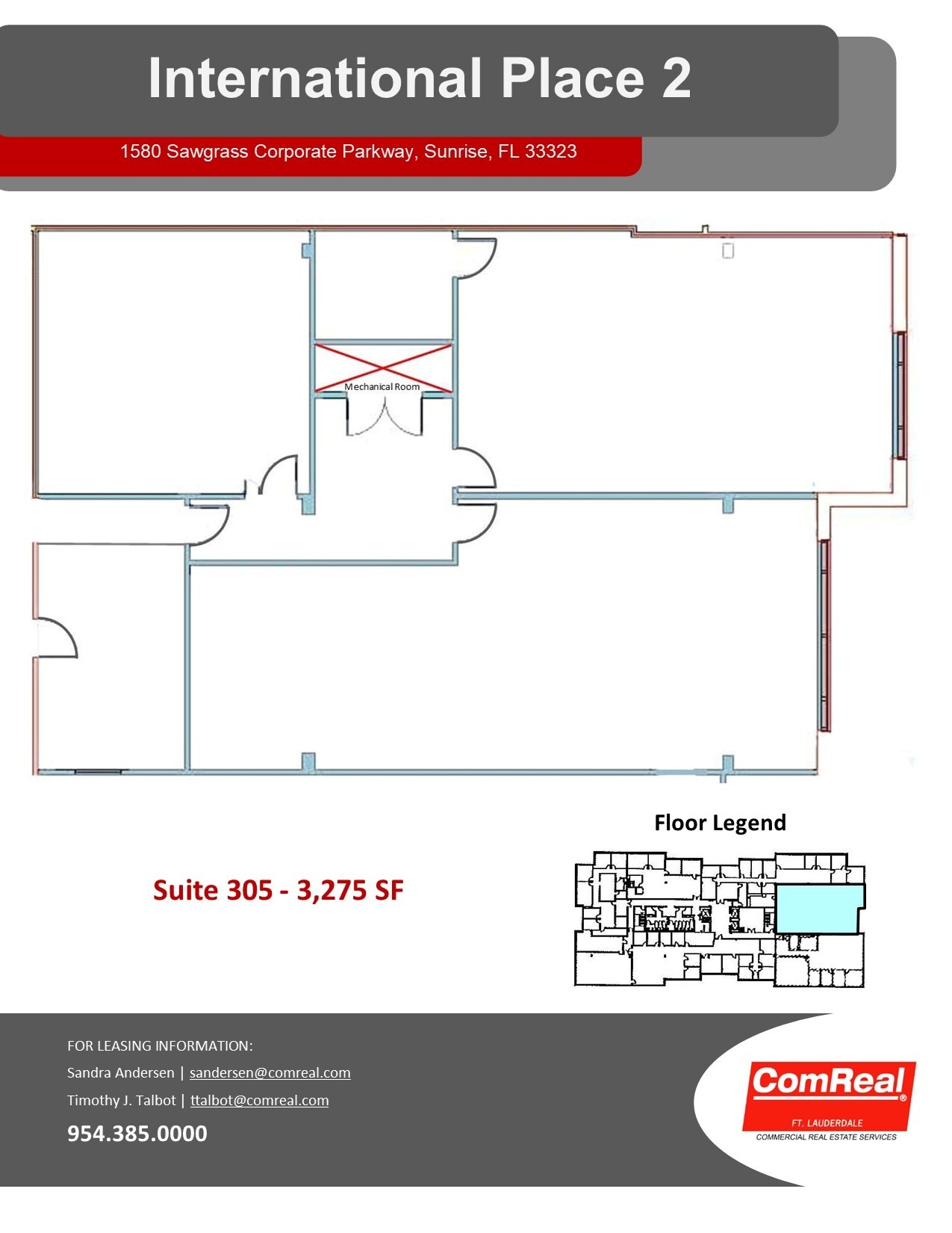 1580 Sawgrass Corporate Pky, Sunrise, FL for rent Floor Plan- Image 1 of 2