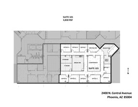 2400 N Central Ave, Phoenix, AZ for rent Site Plan- Image 1 of 2