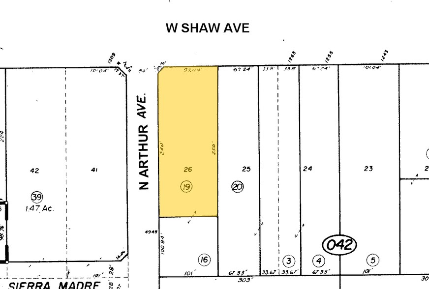 1285-1288 W Shaw Ave, Fresno, CA for rent - Plat Map - Image 2 of 5