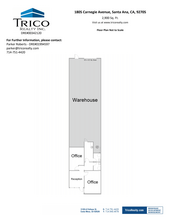 1803-1811 Carnegie Ave, Santa Ana, CA for rent Floor Plan- Image 1 of 1