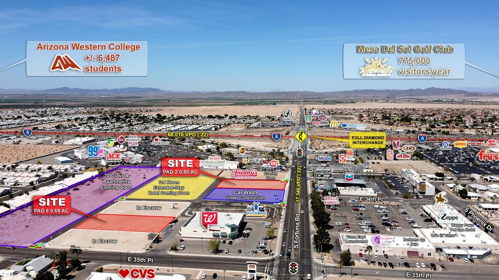 NWC Fortuna Rd & 35th, Yuma, AZ for rent - Aerial - Image 3 of 5