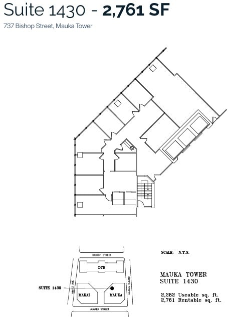 733 Bishop St, Honolulu, HI to rent Floor Plan- Image 1 of 1