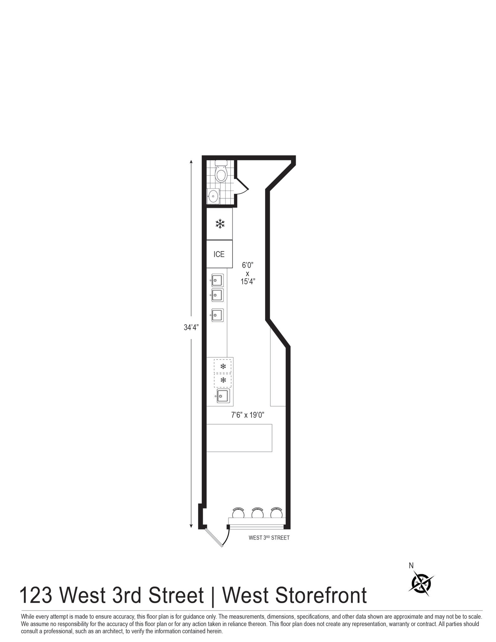 123 W Third St, New York, NY to rent Floor Plan- Image 1 of 6