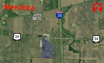 I-39, Mendota, IL for sale Aerial- Image 1 of 2