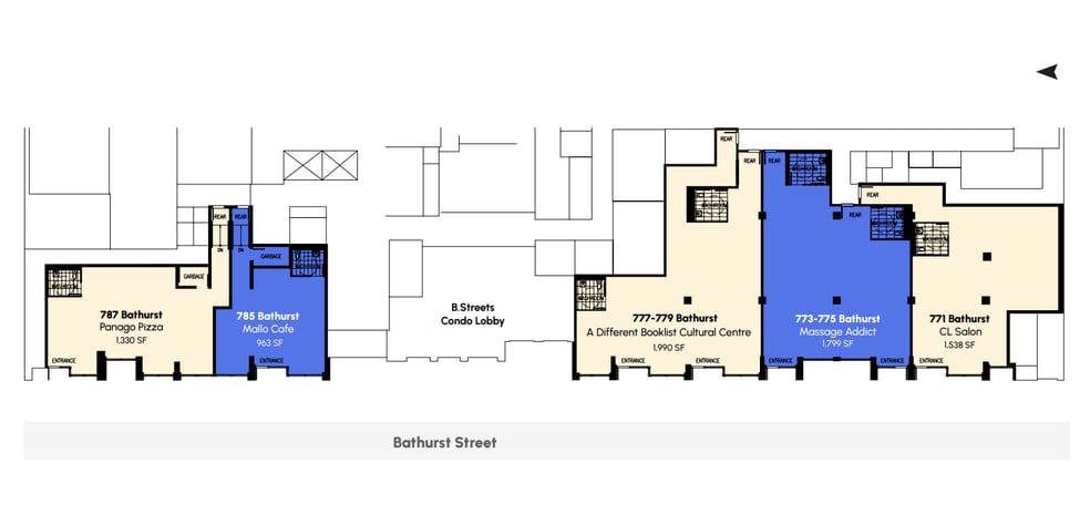 771-787 Bathurst Street portfolio of 5 properties for sale on LoopNet.co.uk - Floor Plan - Image 2 of 2