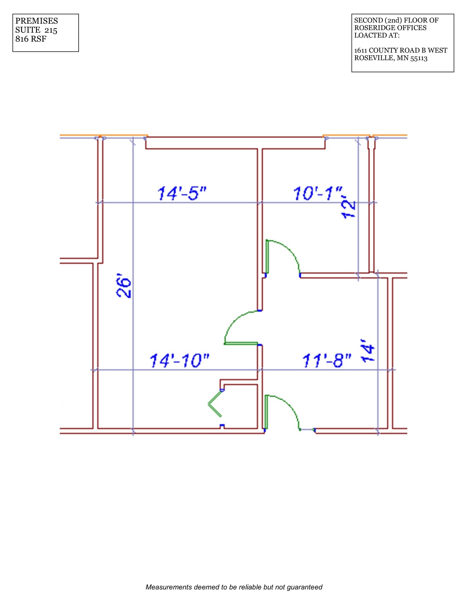 1611 W County Road B, Roseville, MN to rent Floor Plan- Image 1 of 1