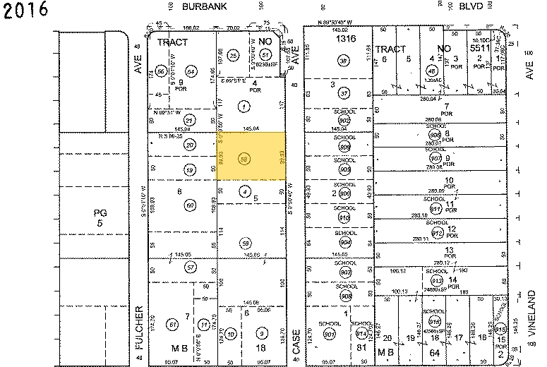 5543 Case Ave, North Hollywood, CA for sale - Plat Map - Image 1 of 1