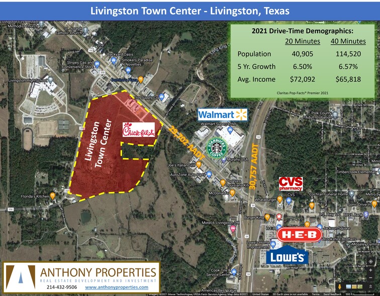 US 190, Livingston, TX for sale - Aerial - Image 1 of 4